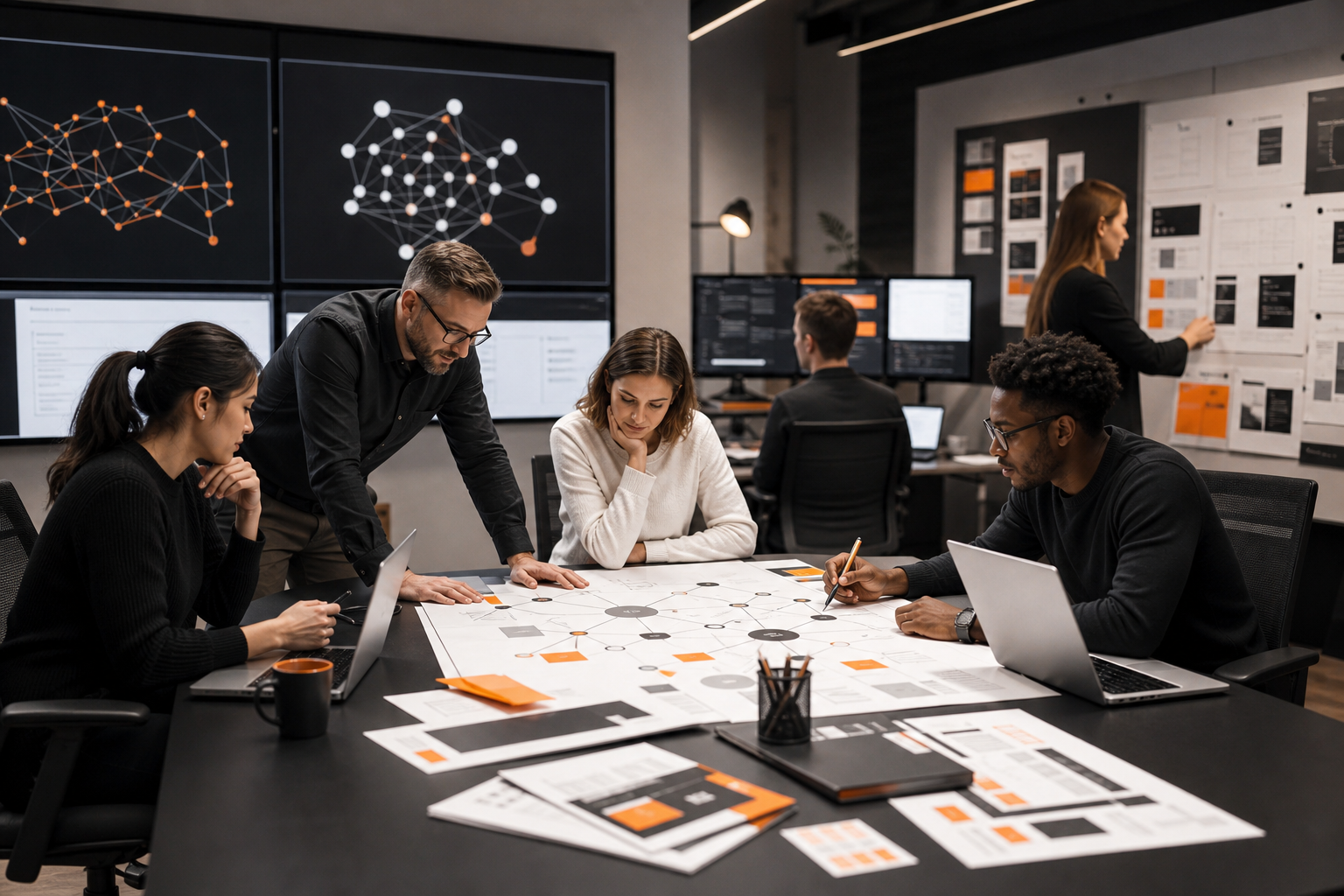 Orange and Black Best SEO Services Team