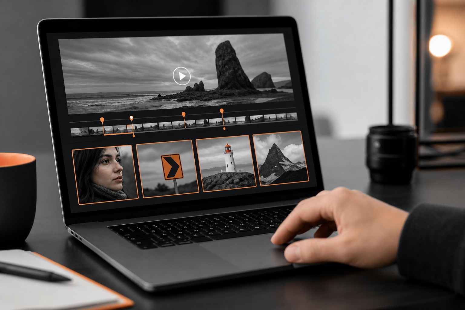 Orange and Black Reverse Video Search Keyframes