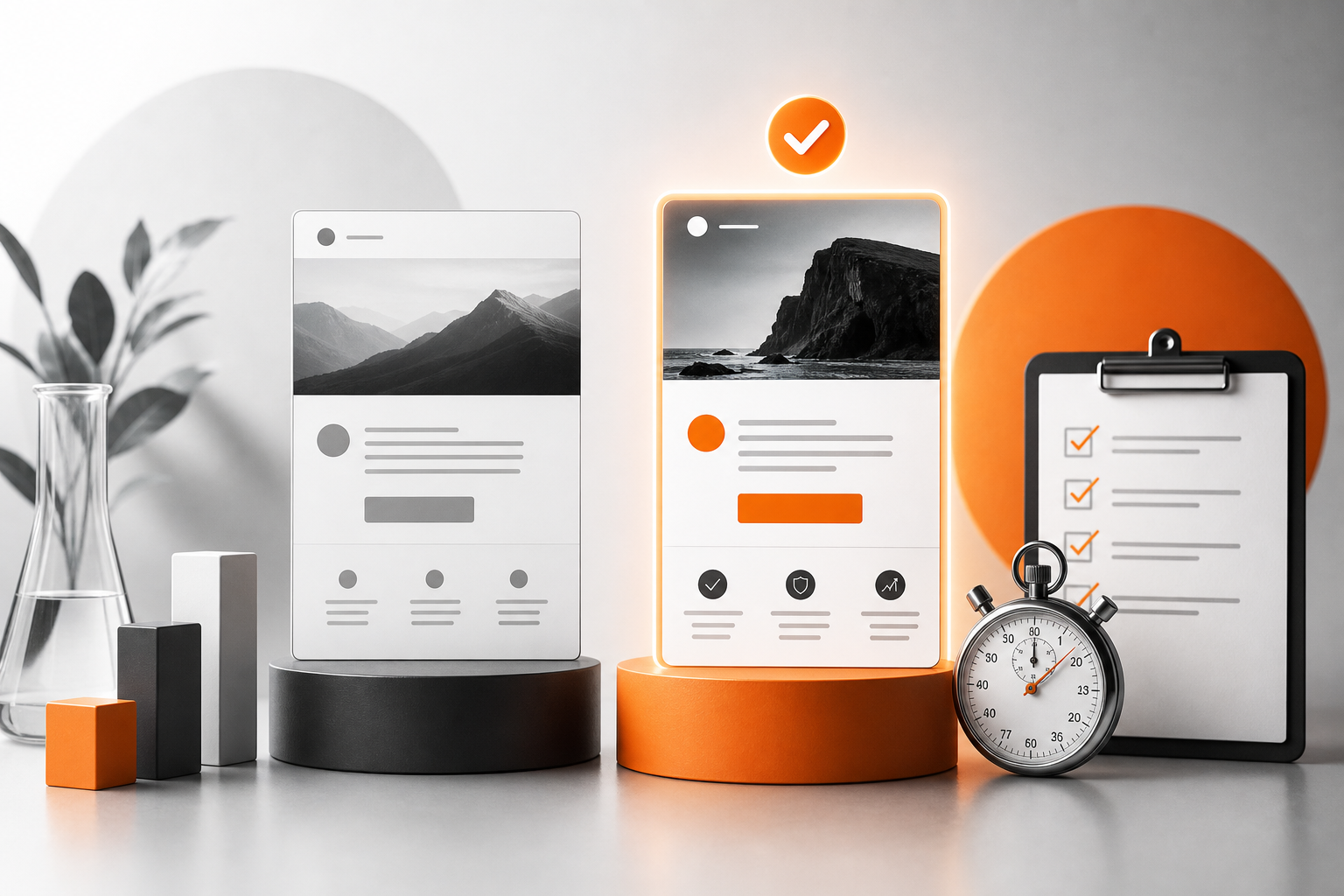 Orange and Black Landing Page Conversion Rate