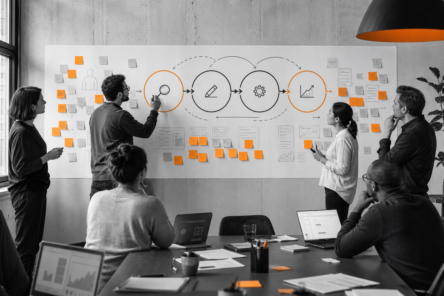 Orange and Black Content Strategy Team