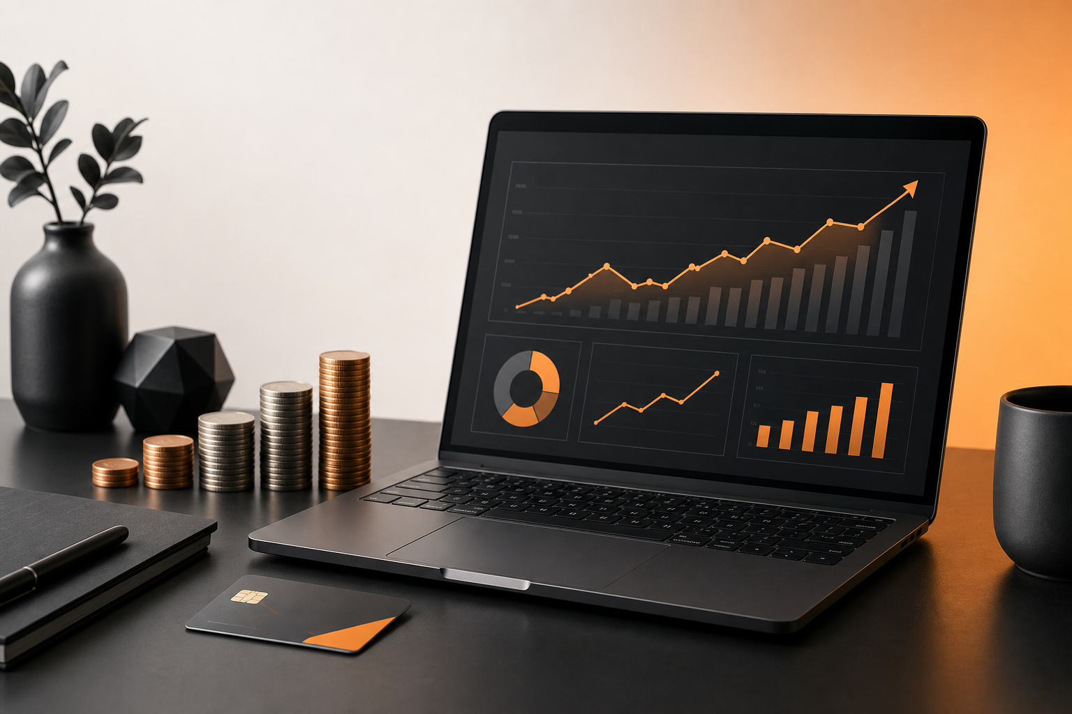 Orange and Black Amazon Associates performance analytics