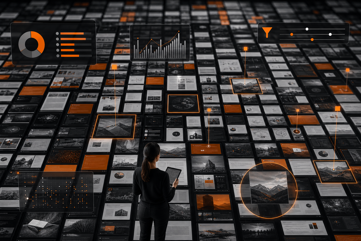 Orange and Black Content Audit Visual Metaphor