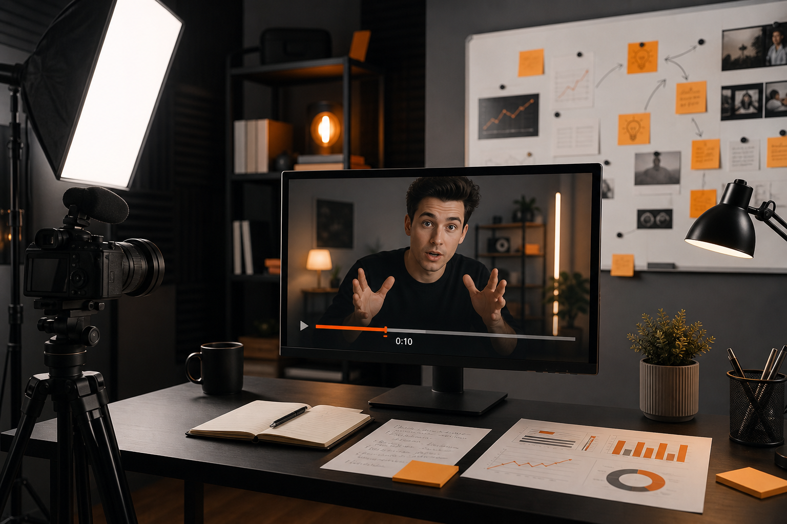 Orange and Black Youtube More Views Video Hook