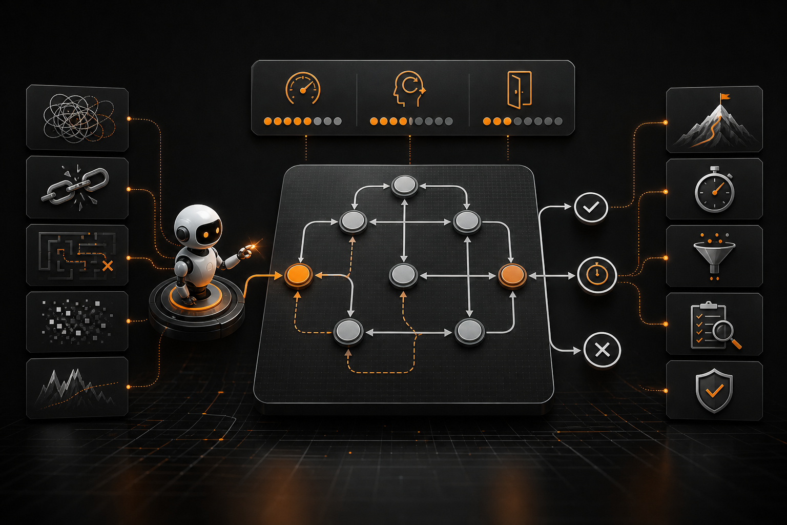 Orange and Black Agentic AI pitfalls Diagram