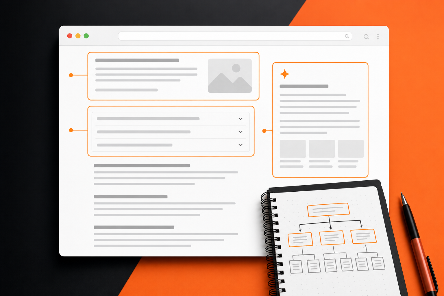 Orange and Black SEO Content Writing Analysis
