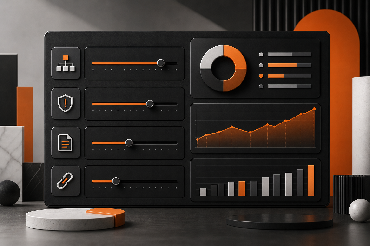 Orange and Black SEO Pricing Landscape Visual
