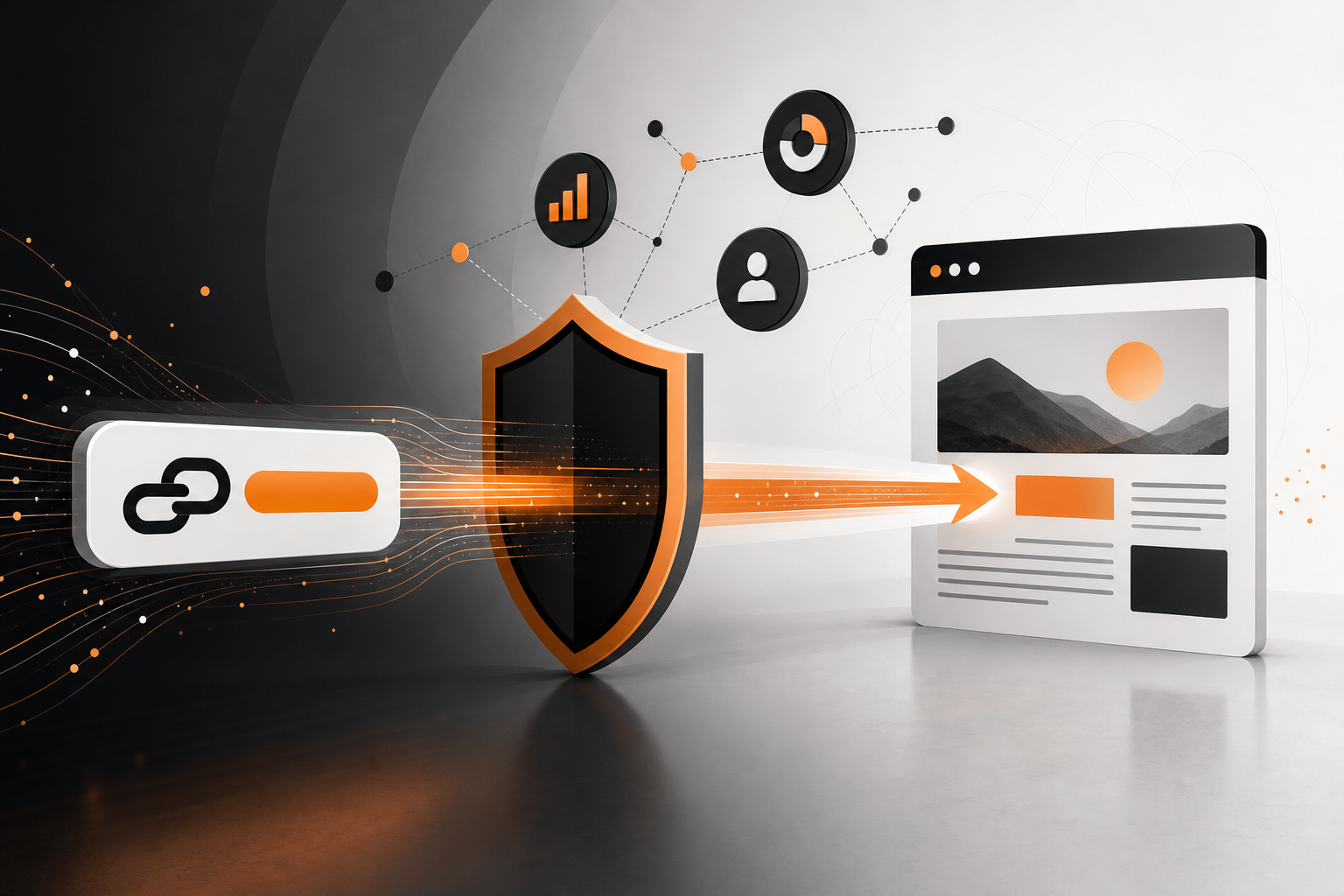 Orange and Black Trackable Vanity Safe Links