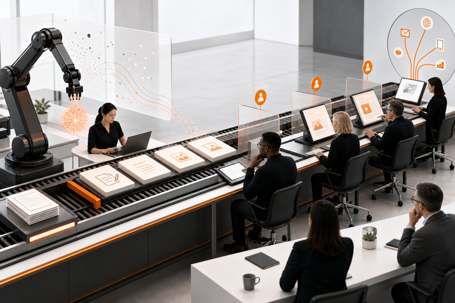 Orange and Black AI Marketing Roadmap Contents