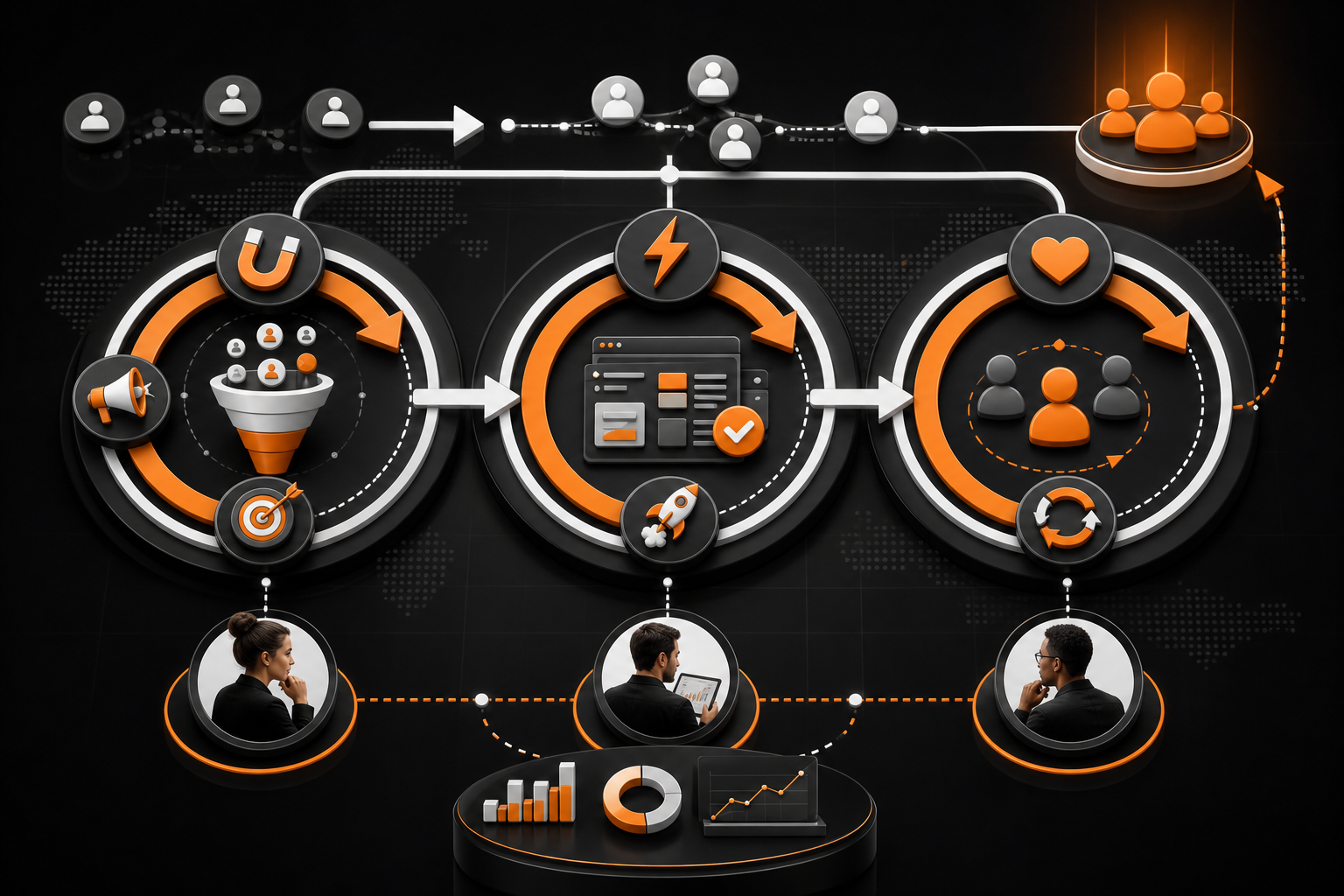 Orange and Black Growth Hacking growth loops