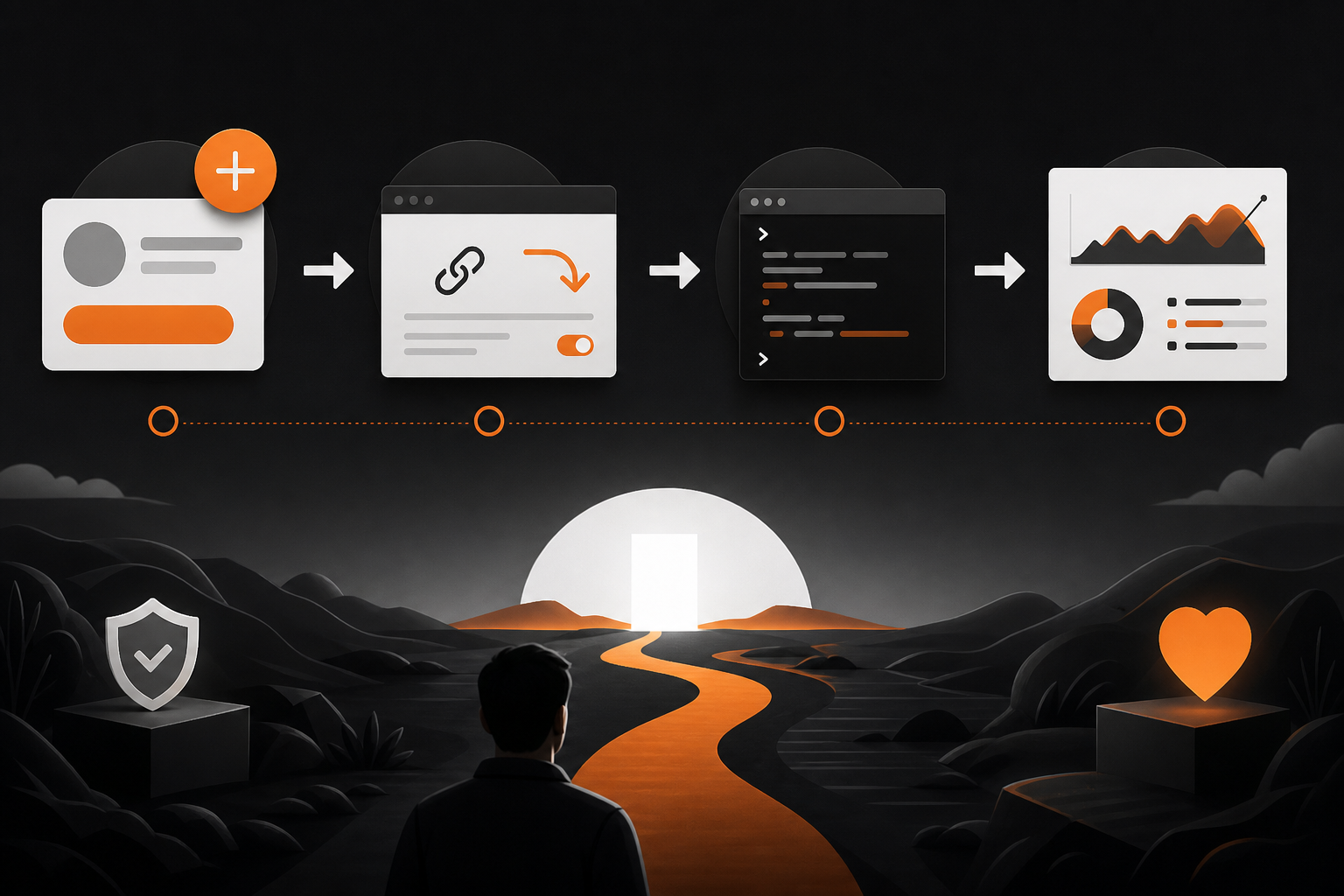 Orange and Black Discord Vanity URL invite workflow