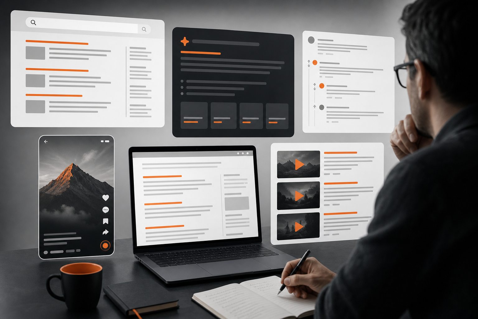Orange and Black Best SEO Services Visibility
