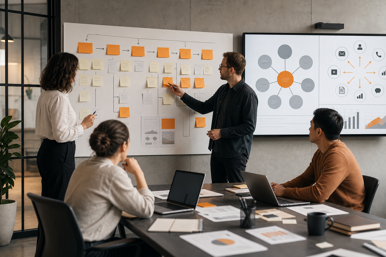 Orange and Black Content Marketing Services Roadmap