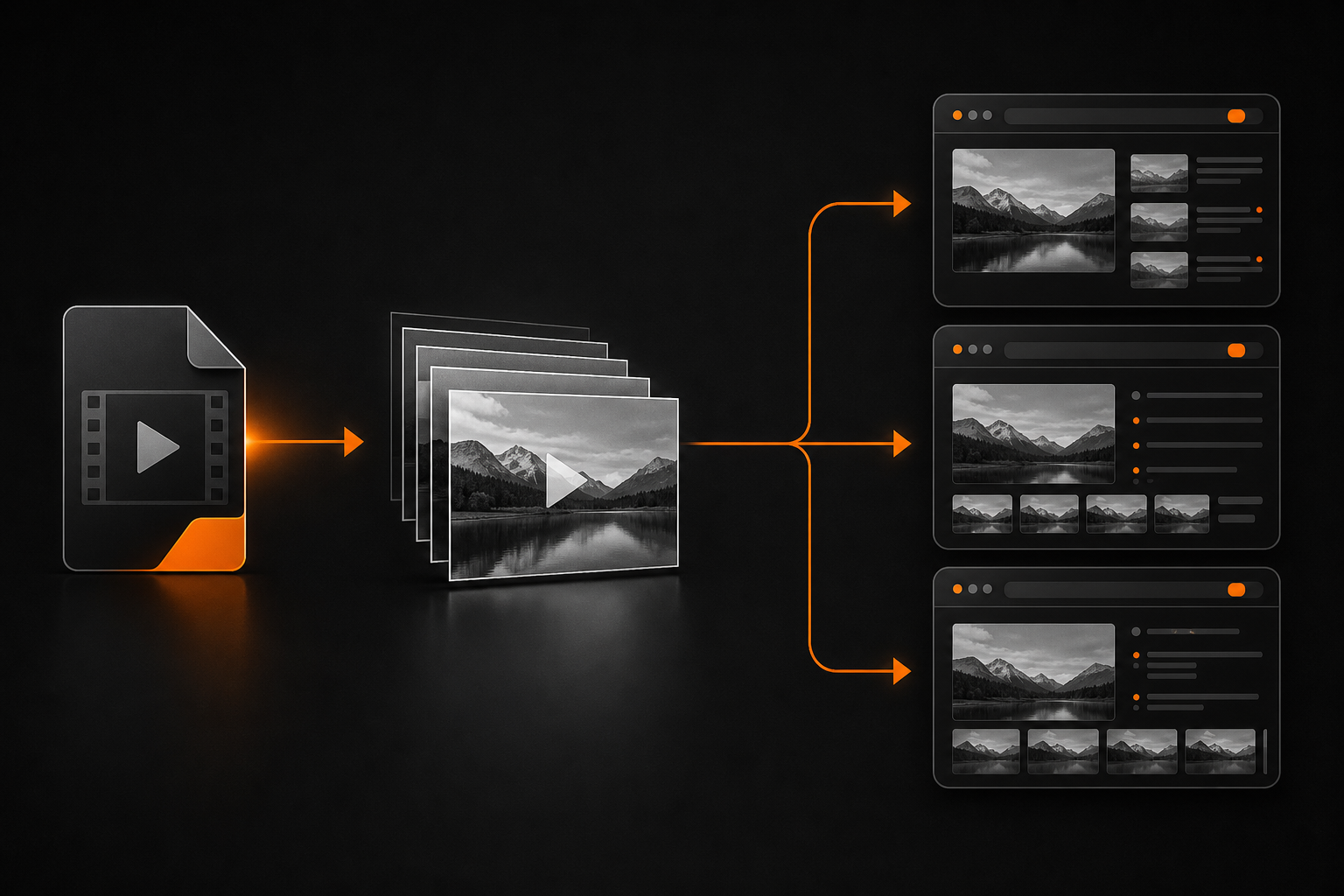 Orange and Black Reverse Video Search Workflow
