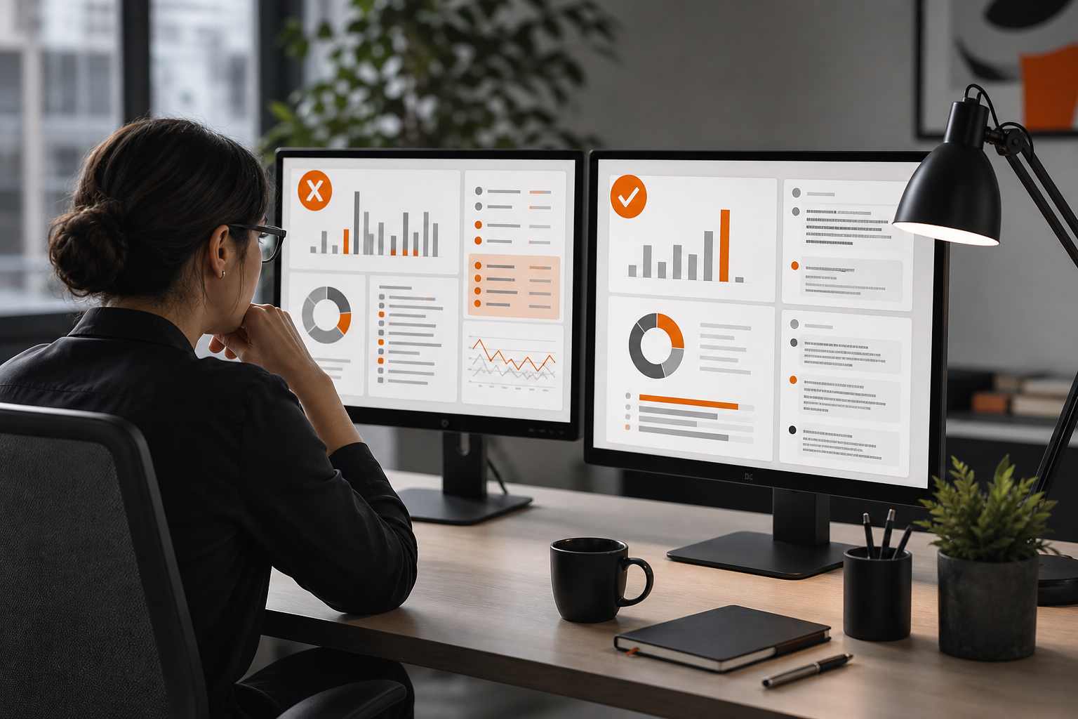 Orange and Black Survey Questions Analyst