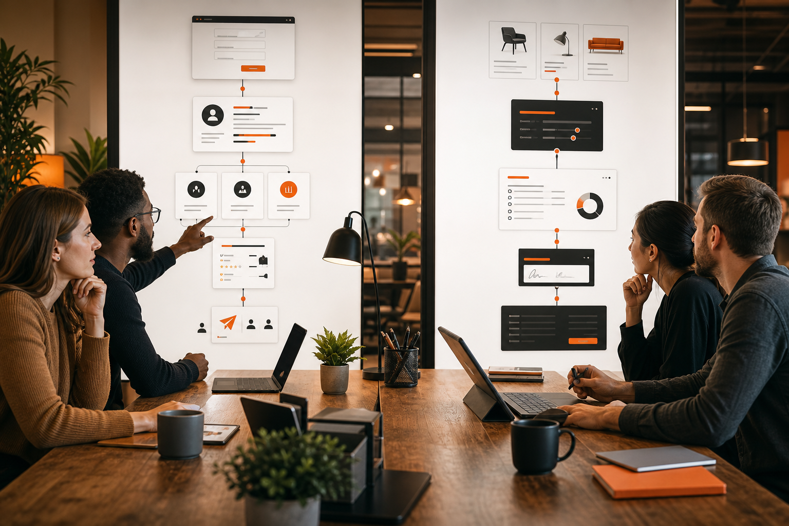Orange and Black AI Marketing Automation Split System
