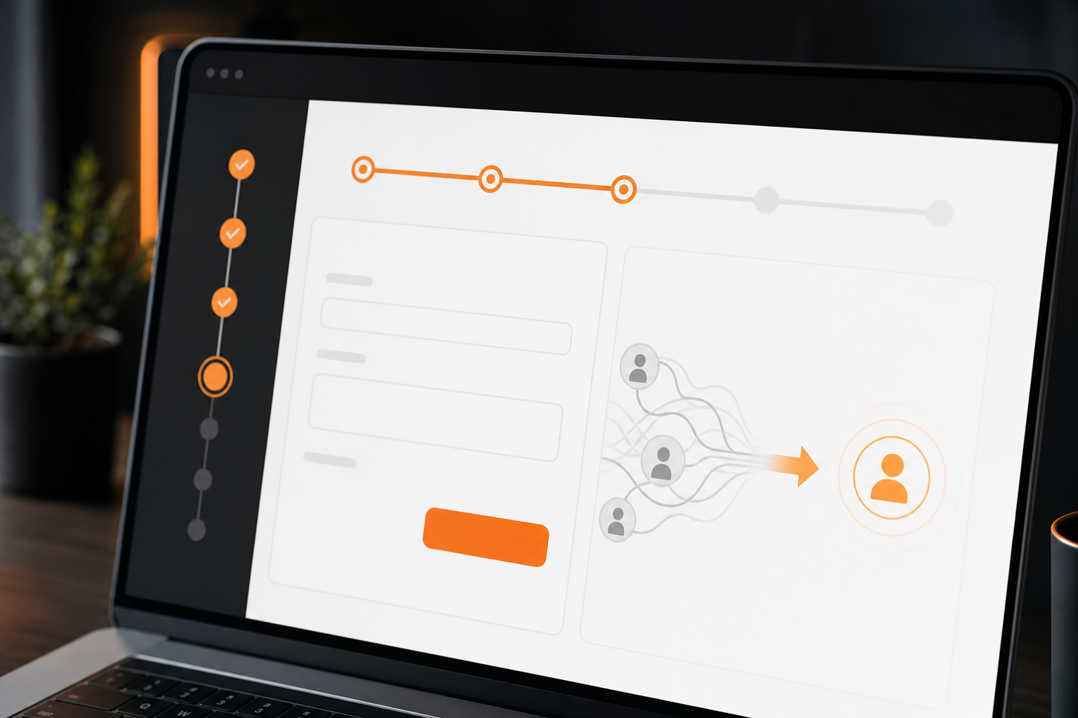 Orange and Black Retention-driven Growth Strategy Loop