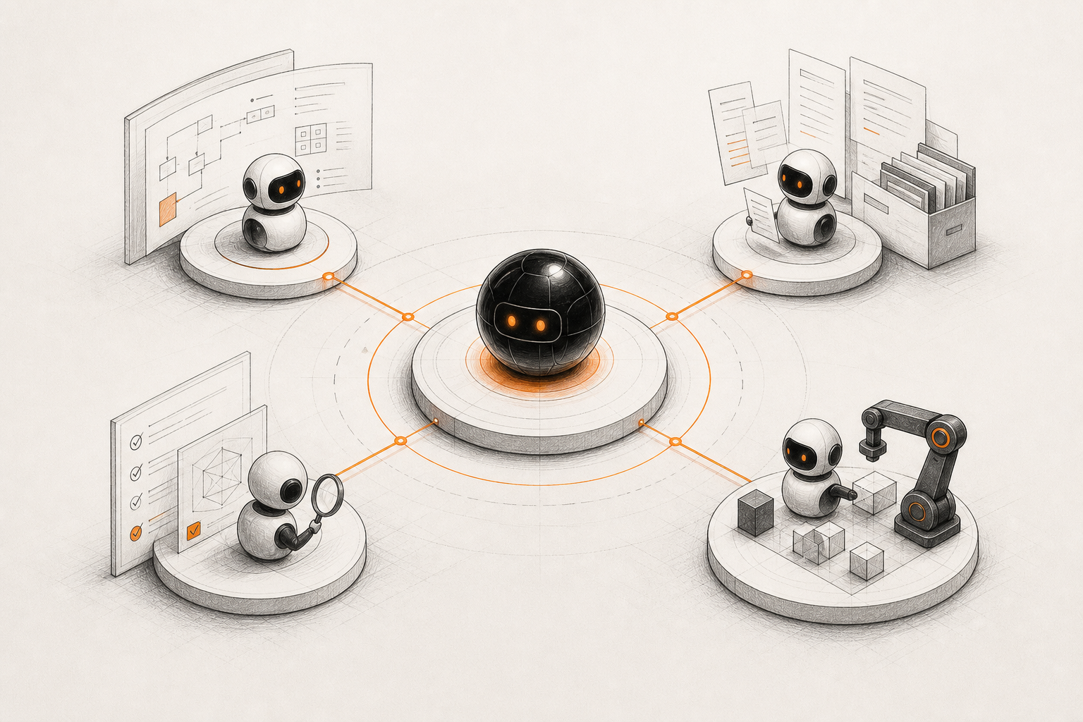 Orange and Black Single-Agent vs Multi-Agent AI 