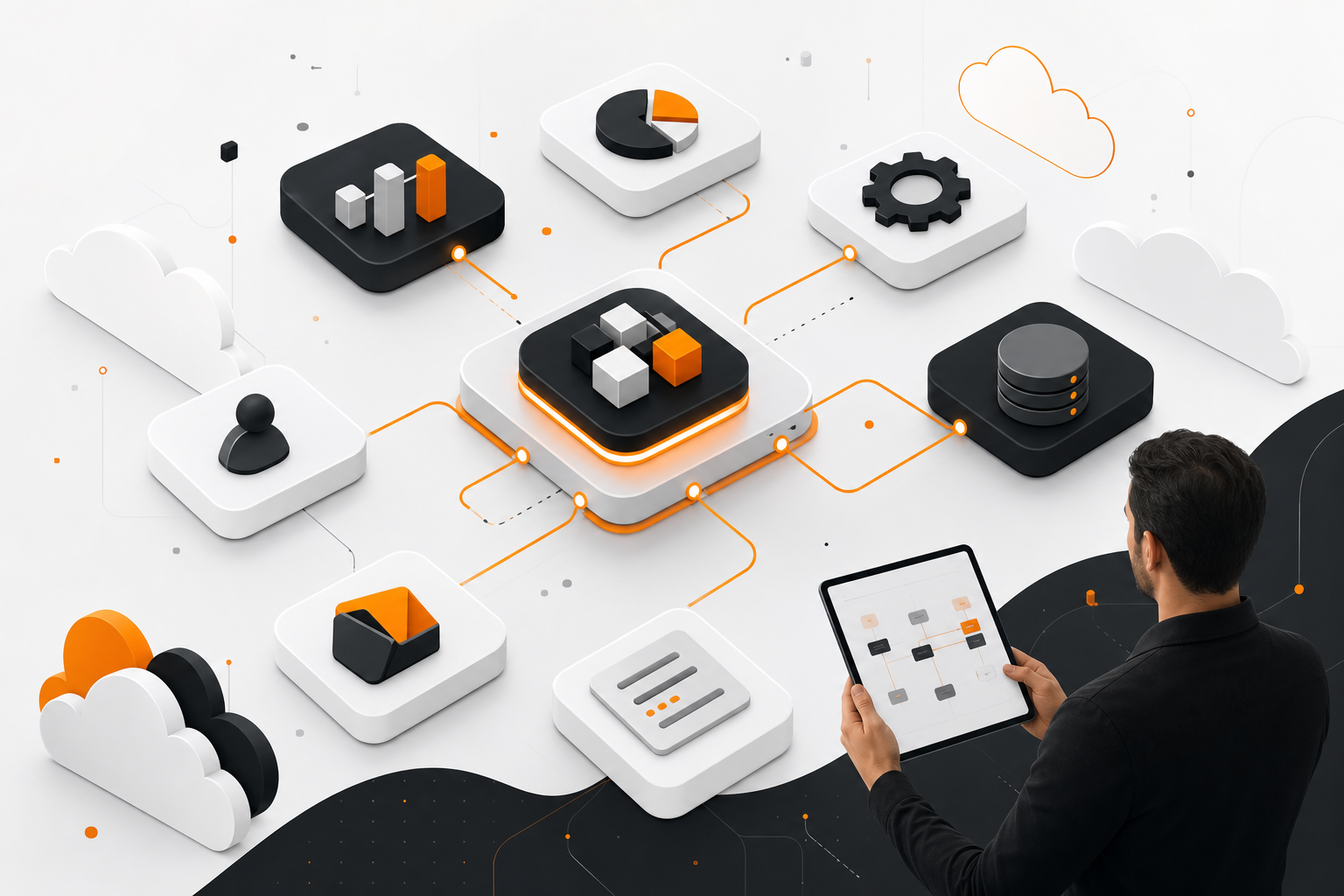 SaaS integration architecture depicting technical validation for B2B SEO
