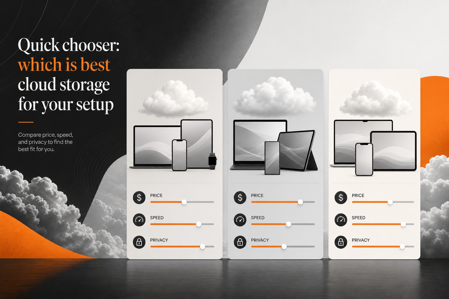 Orange and Black Best Cloud Storage Ecosystem