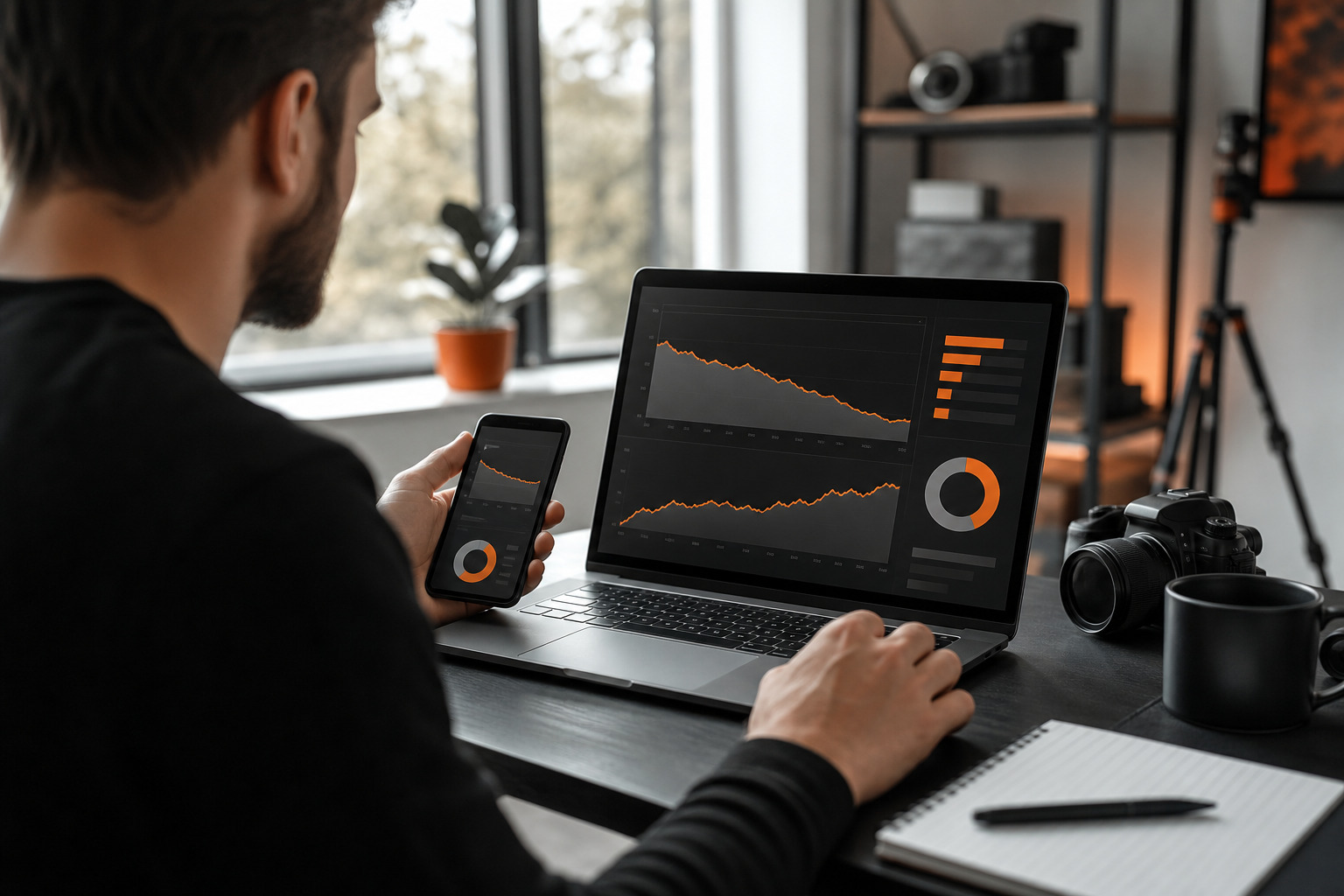 Orange and Black Youtube More Views Video Chart