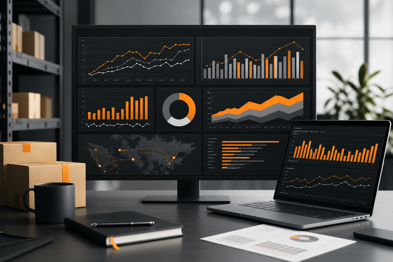 Orange and Black Amazon Vendor Central Analytics