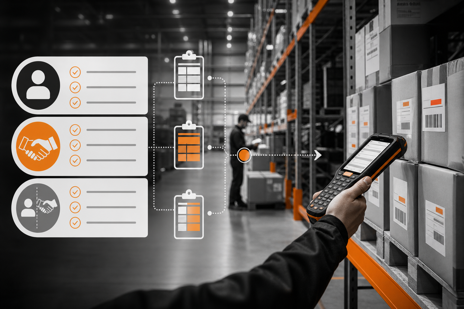 Orange and Black Amazon Vendor Central Wrehouse