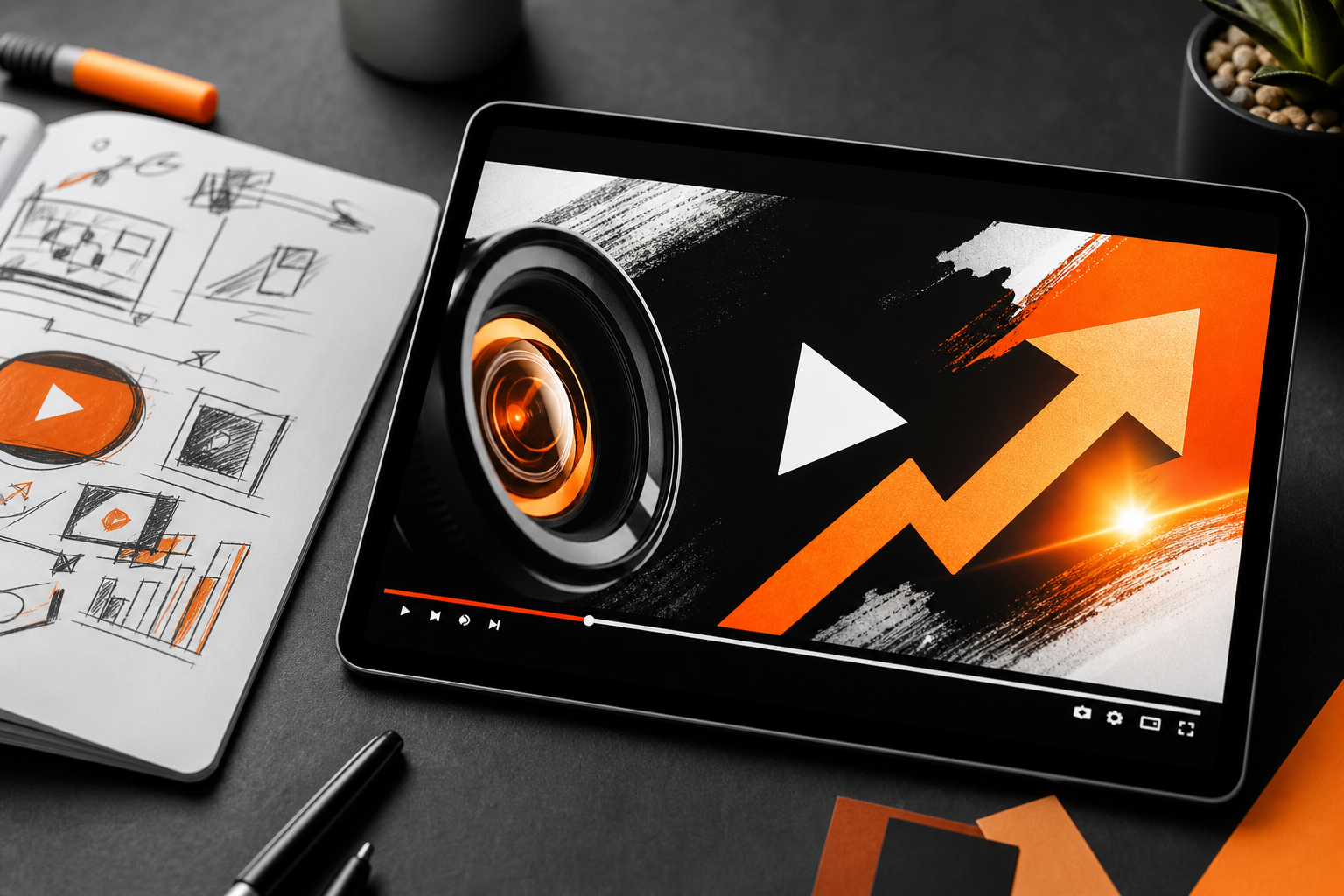 Orange and Black Youtube More Views Video