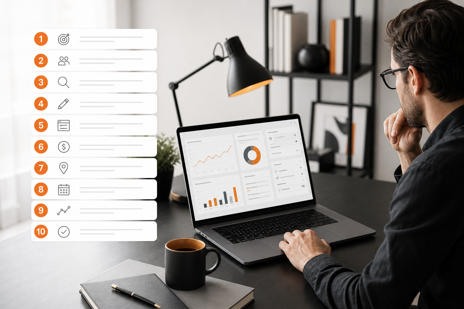 Orange and Black Google Ads Campaign Setup Marketer