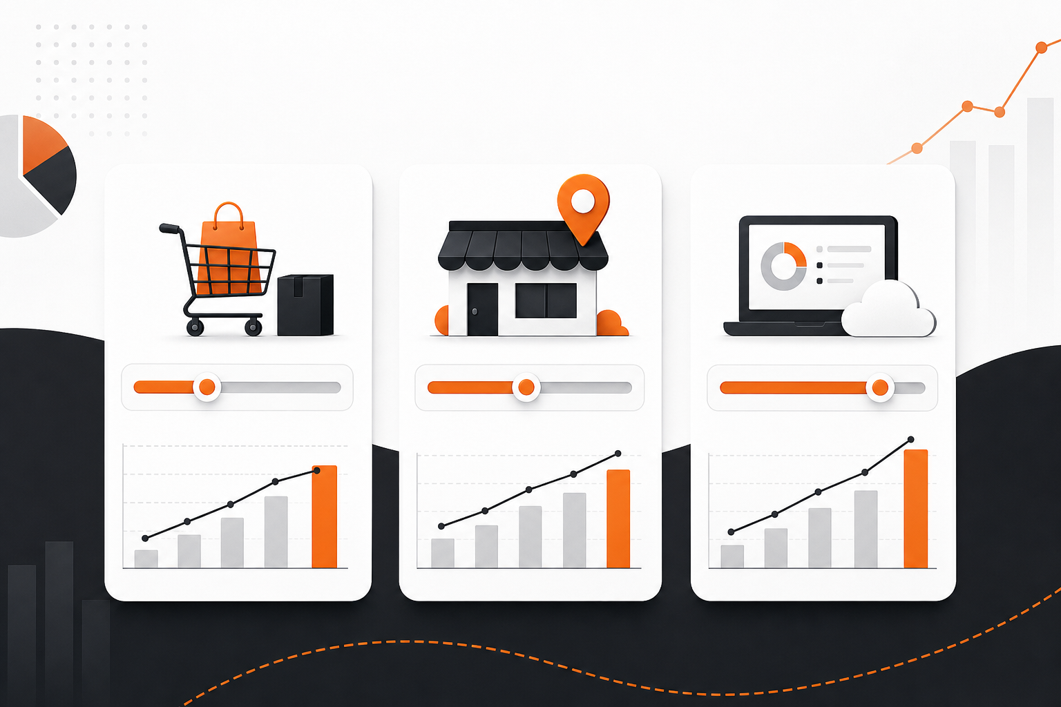 Orange and Black Meta ads Illustration comparison