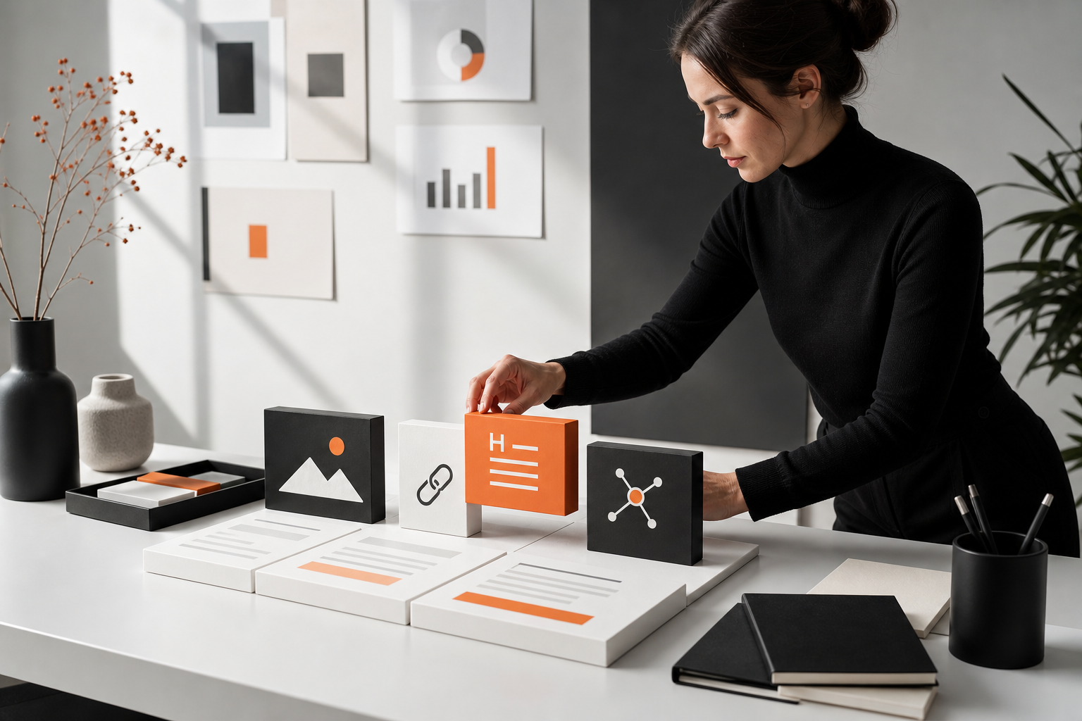 Orange and Black On-page vs Off-page SEO Levers
