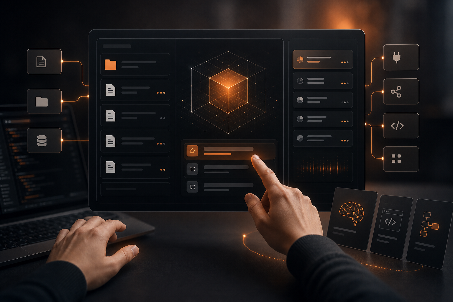 Orange and Black Codex Marketing AI Algorithm