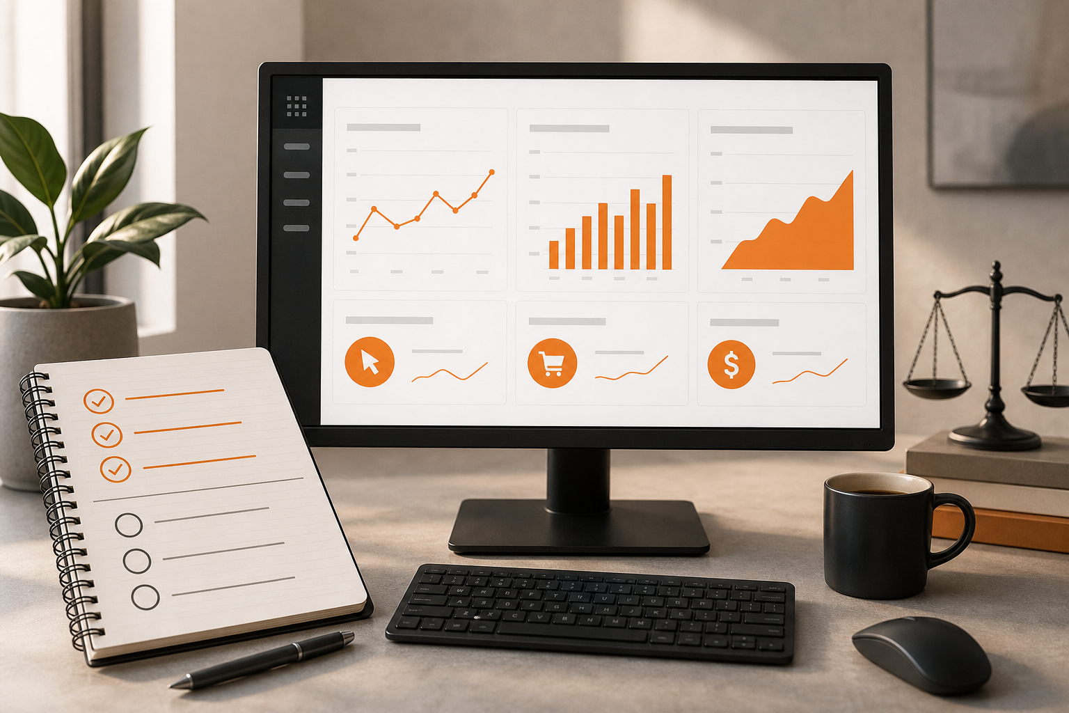 Orange and Black Amazon Associates Program Dashboard