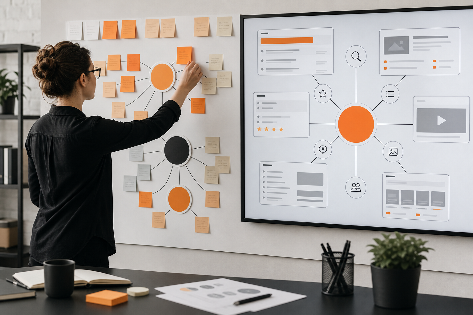 Orange and Black SEO Checklist Strategy