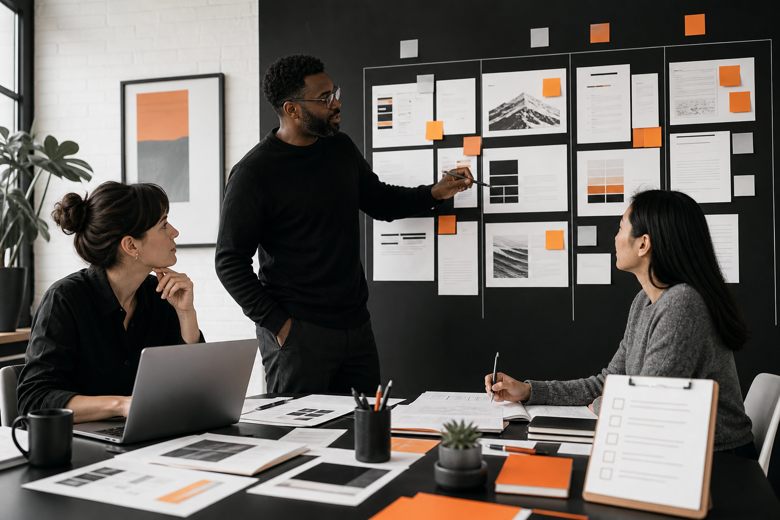 Orange and Black SEO Consulting Services Workflow