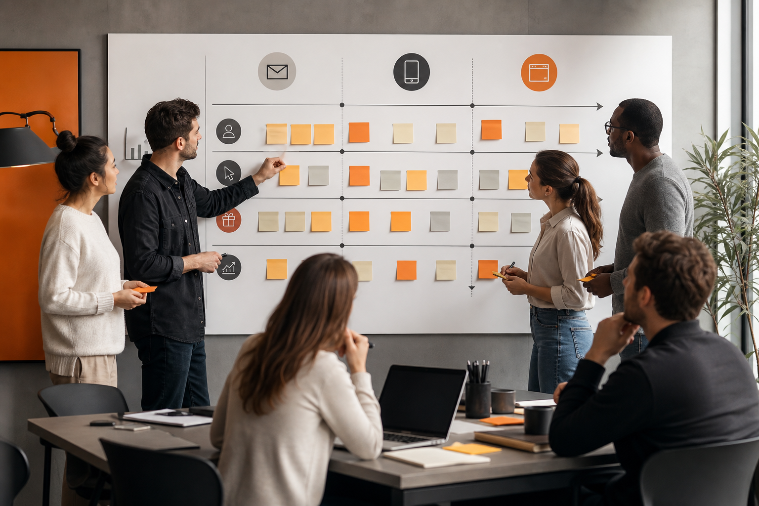 Orange and Black Retention-driven Growth Strategy Backflow