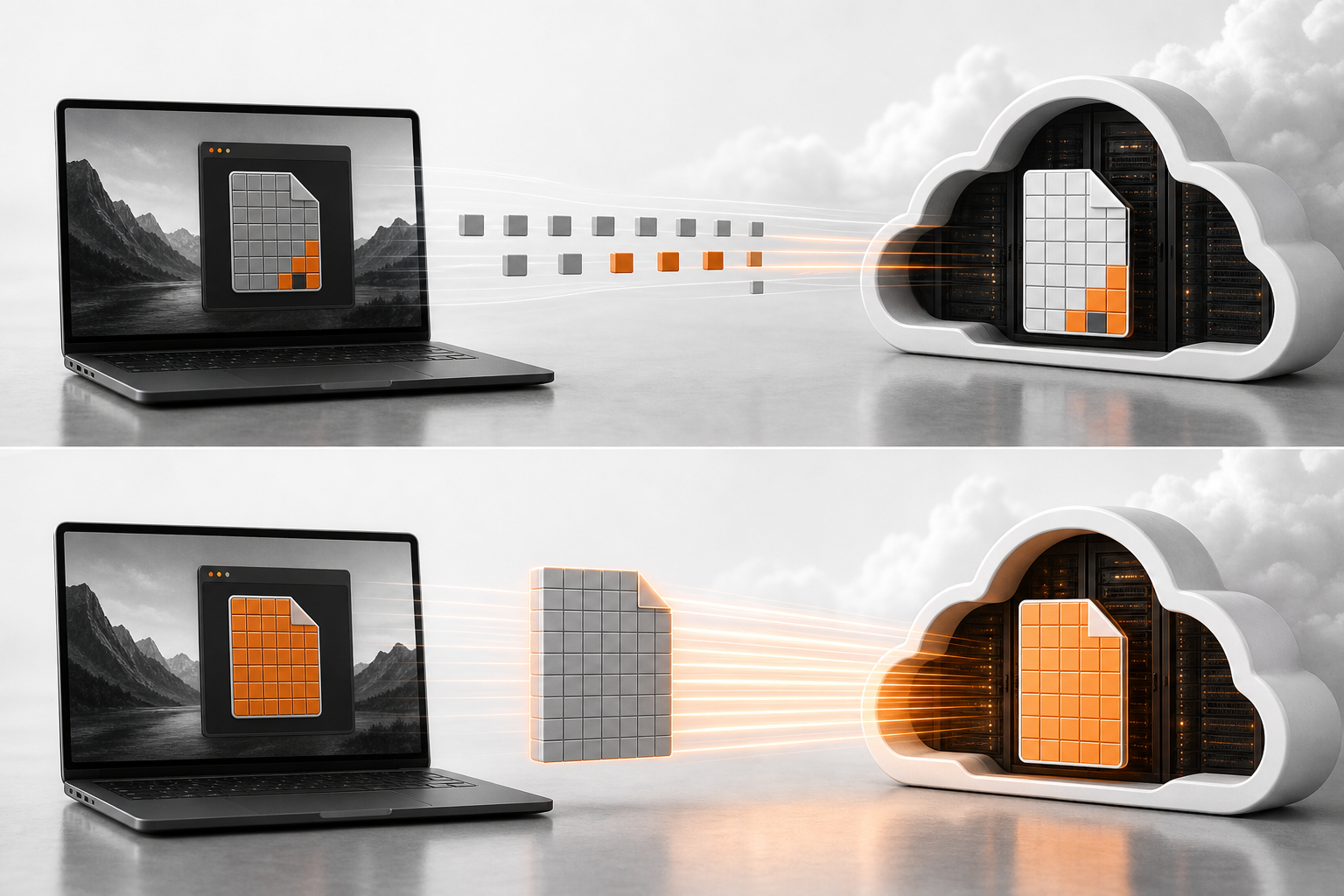 Orange and Black Best Cloud Storage Diagram