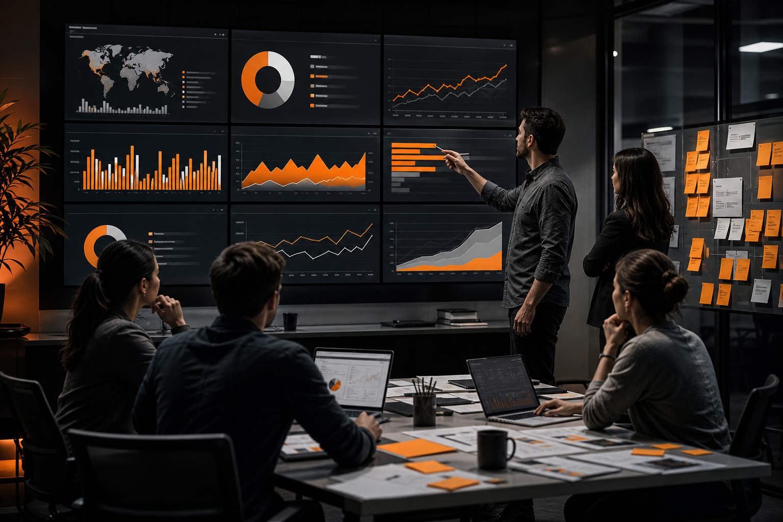 Orange and Black Upload Blog Marketing Dashboard