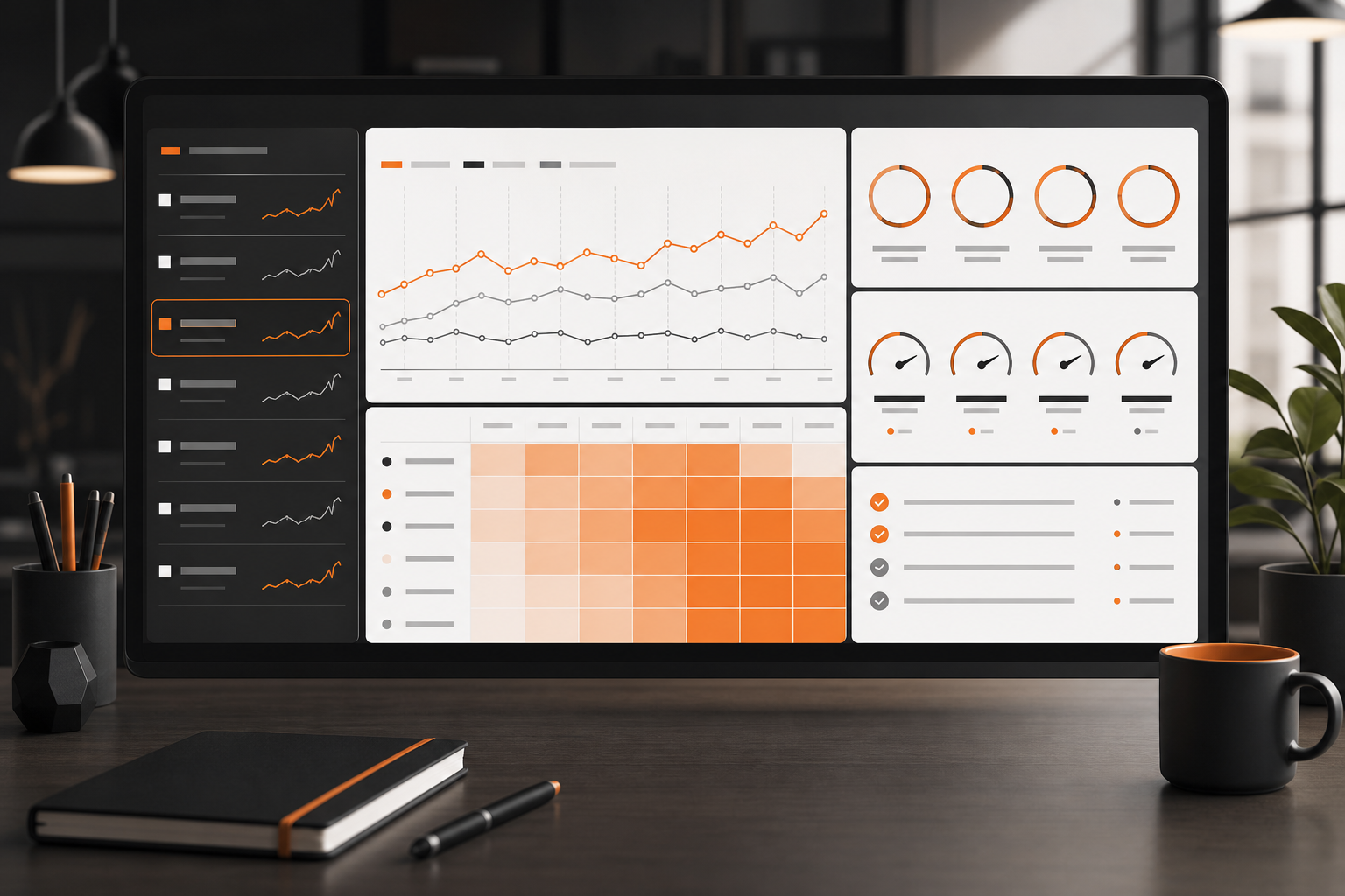 Orange and Black Google Ads Quality Dashboard