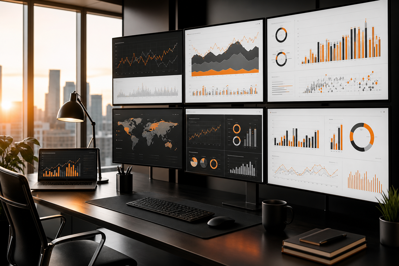 Orange and Black Content Strategy For Agencies data dashboard