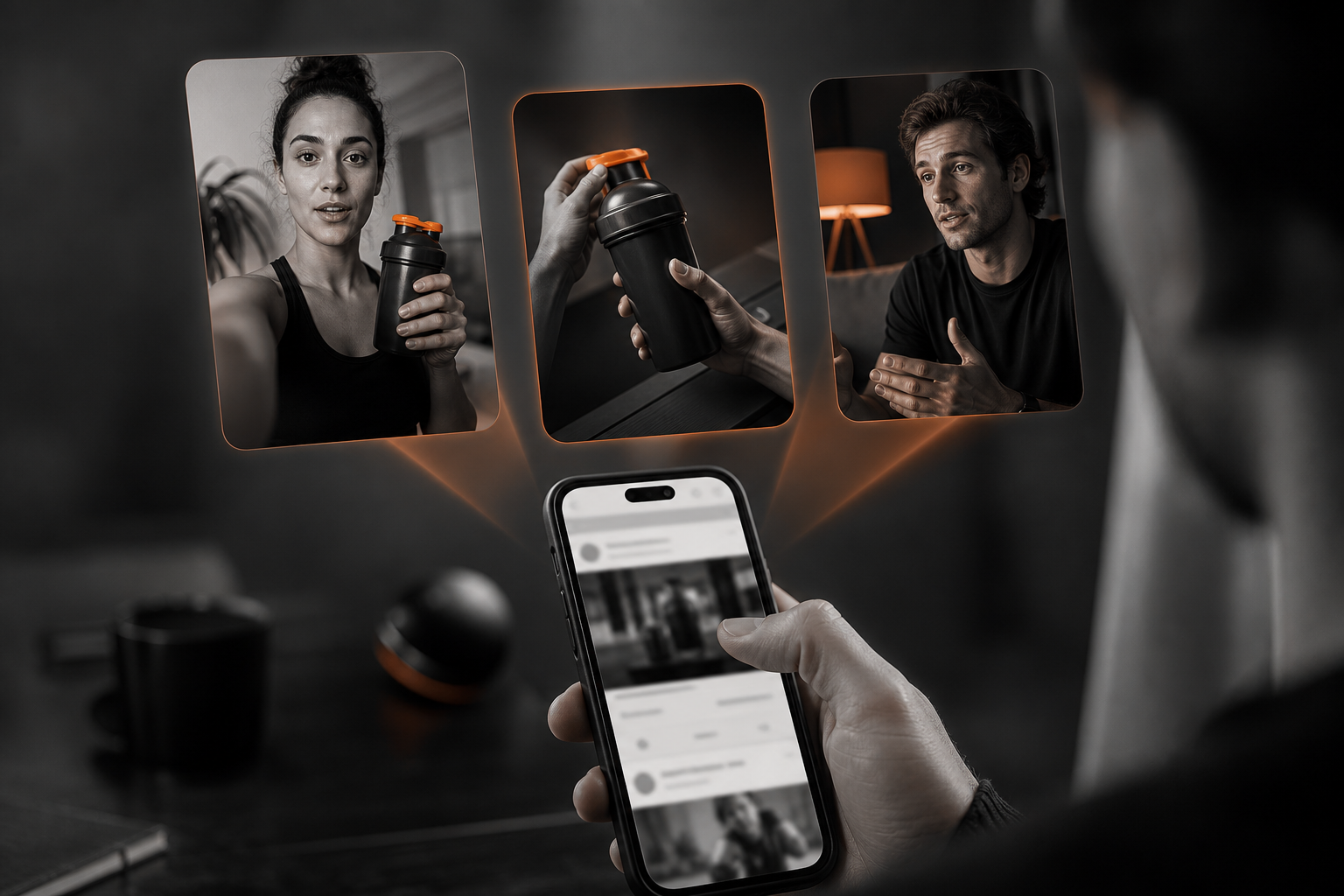 Orange and Black Meta Ads 3-Ad Test Illustration