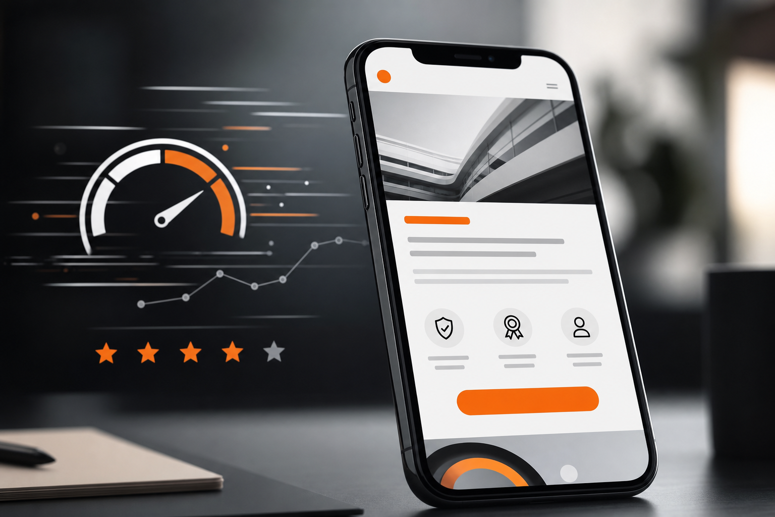 Orange and Black Google Ads Quality landing page