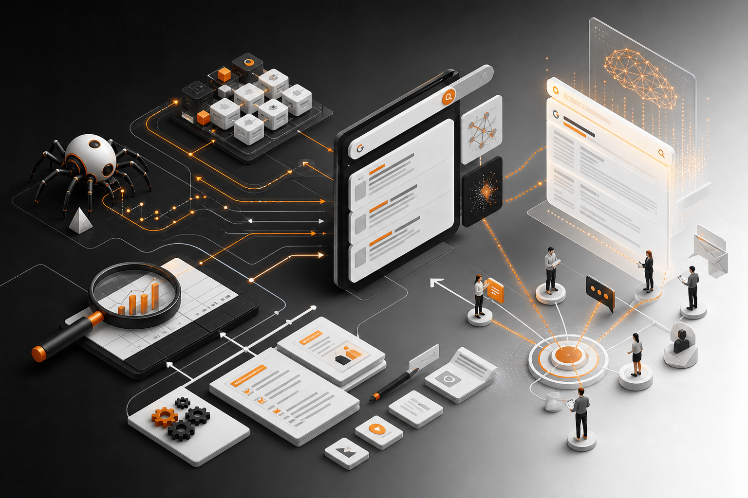 Orange and Black Best SEO Services Landscape Overviews