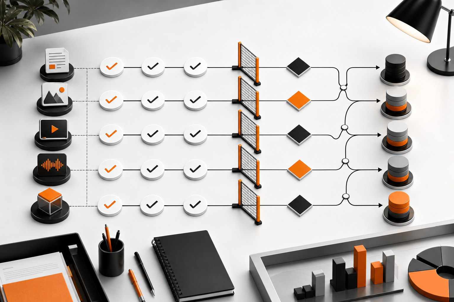 Orange and Black Content Operations for Agencies QA gates