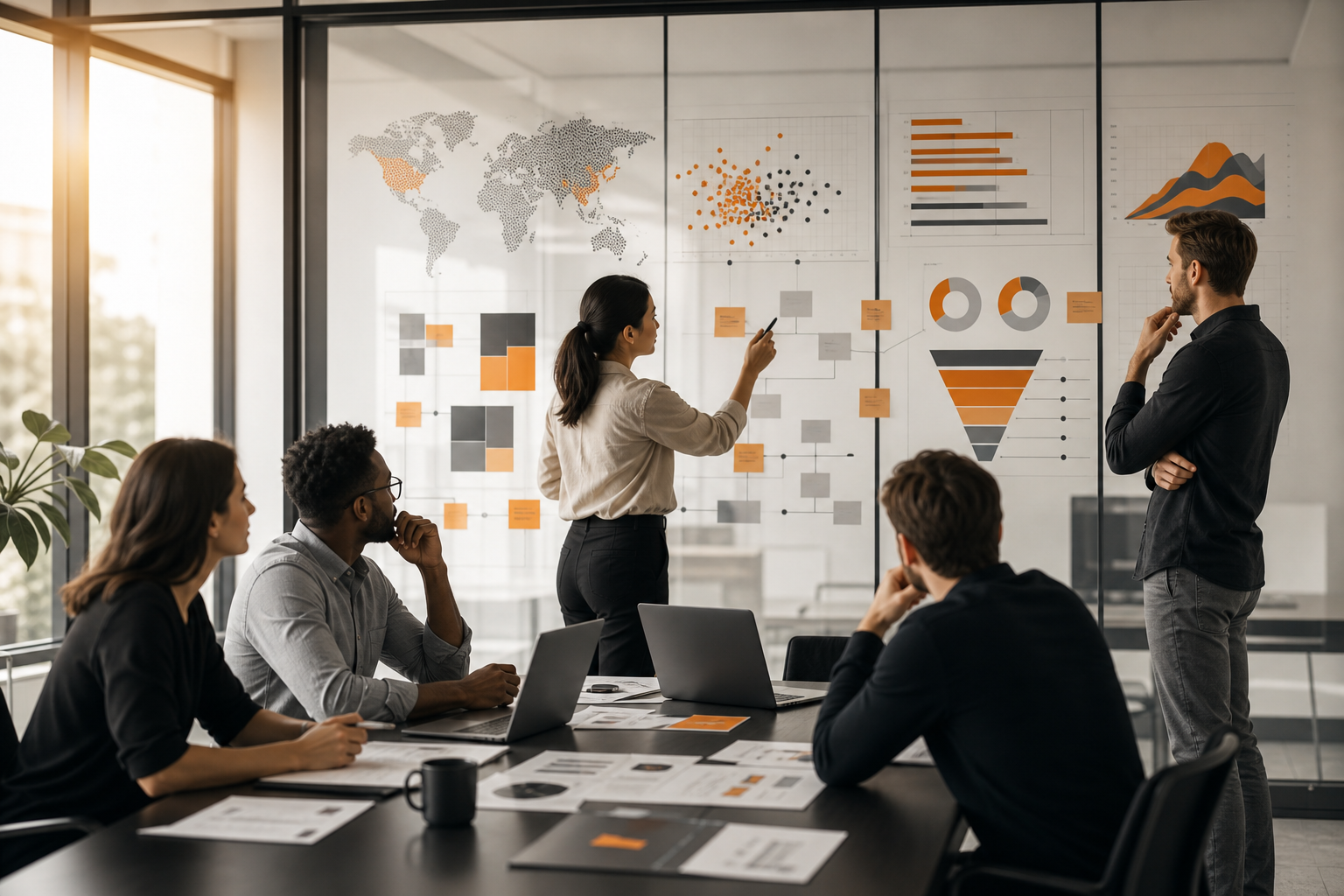 Orange and Black Big Data in Marketing Team mapping