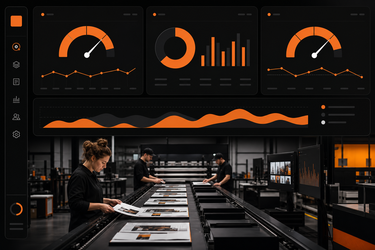 Orange and Black Content Operations for Agencies KPI dashboard