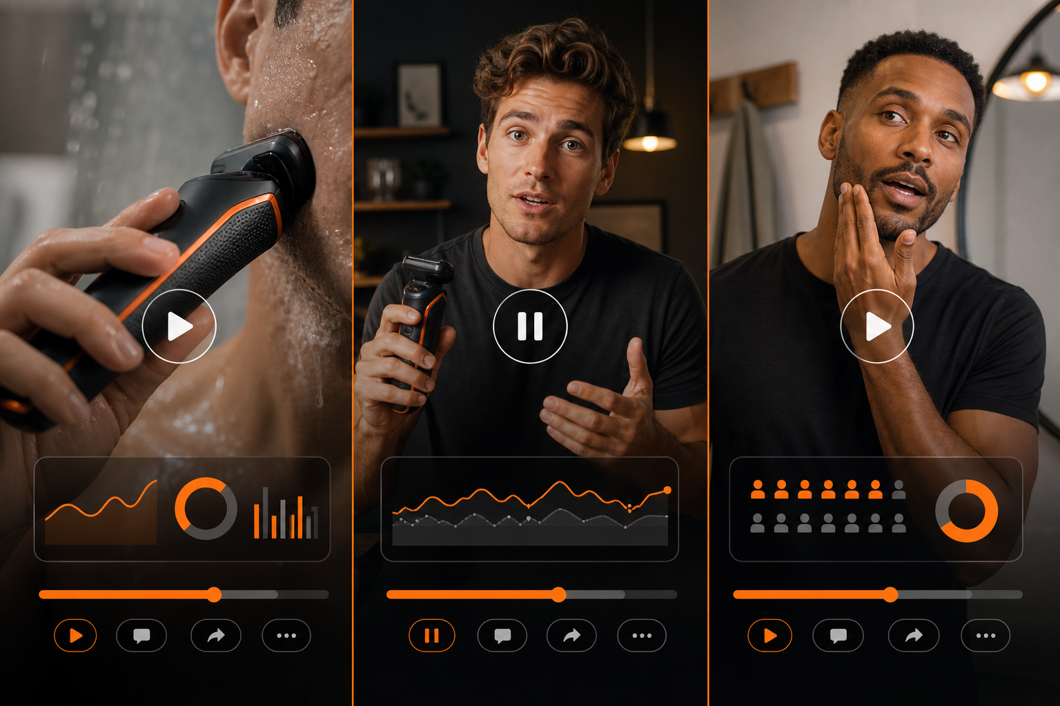 Orange and Black Meta Ads 3-Ad Test