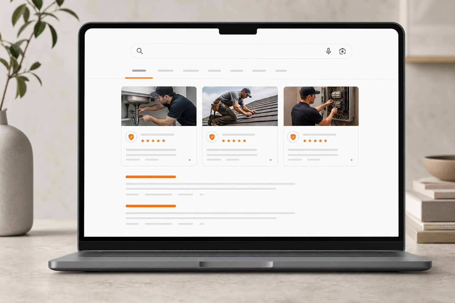 Orange and Black Local Service Ads Visuals