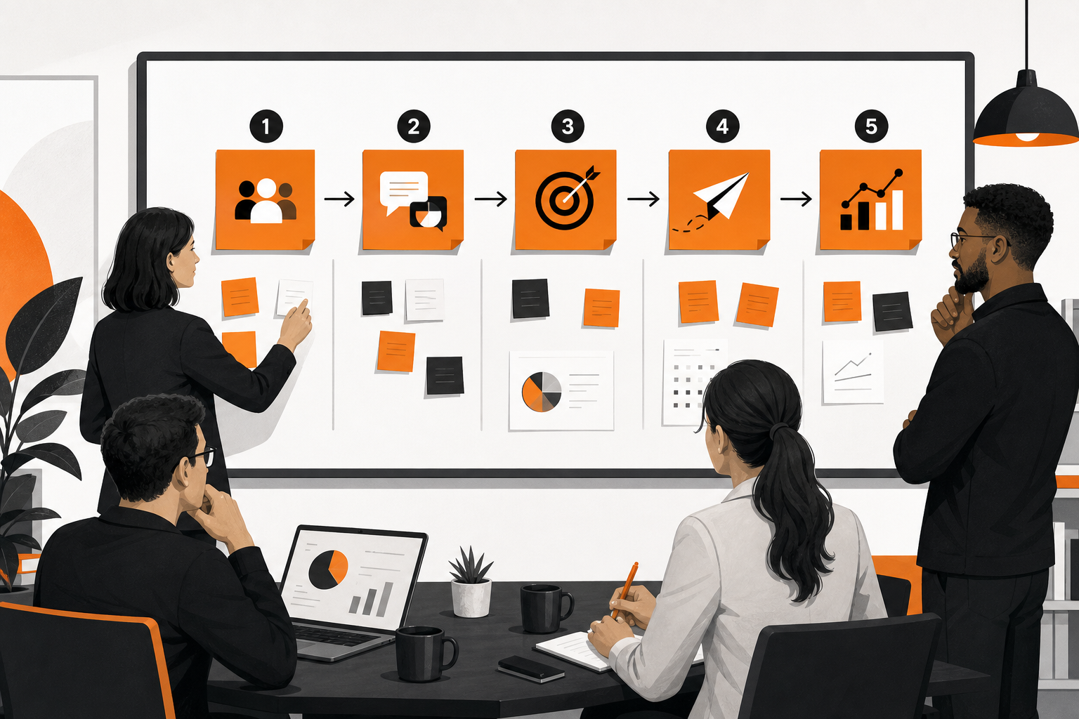 Orange and Black Contact Persona Analysis Activation
