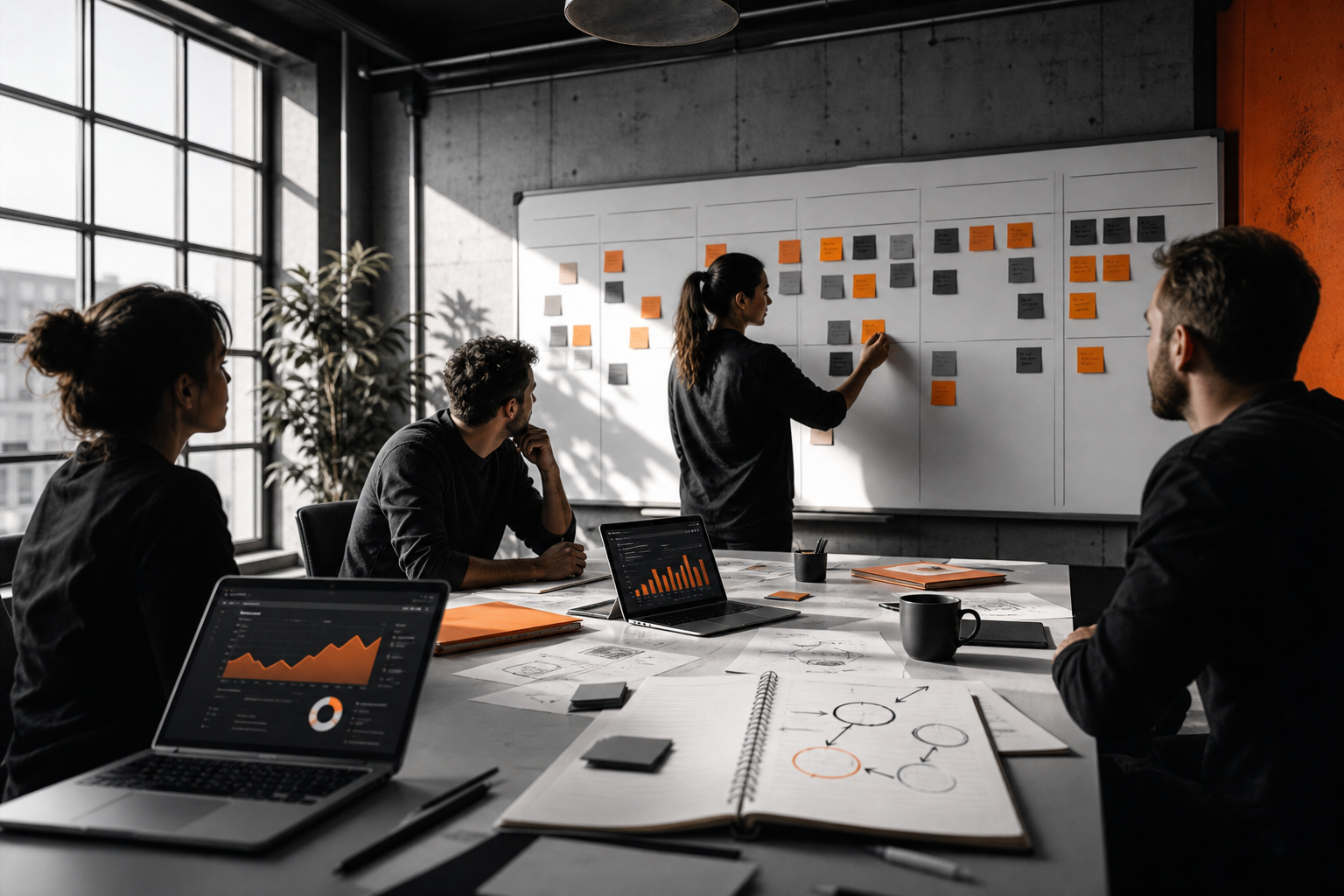 Orange and Black Zero-budget Growth Hacking Map