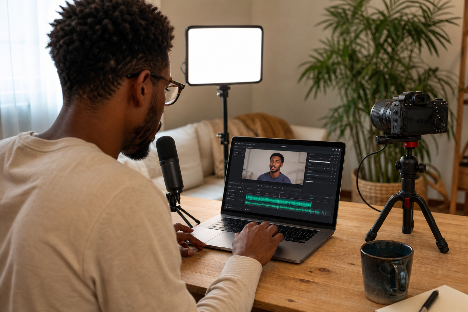 Step 2: Voiceover and visuals with AI voice cloning and B-roll generation